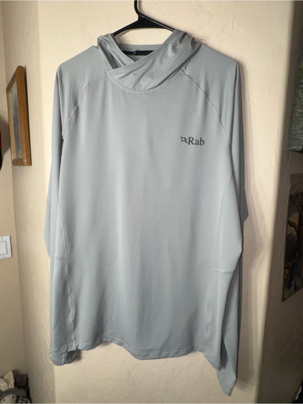 Rab Sonic Hoody QBL-70 US XL Gray Lightweight Technical Hiking Running Pullover